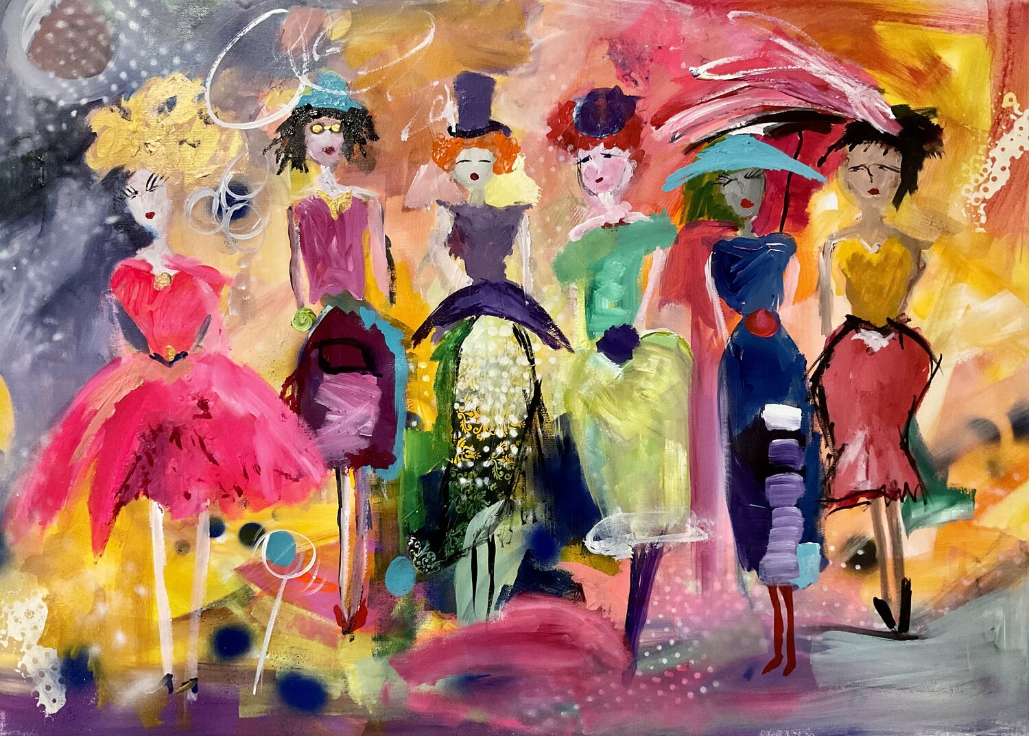 It’s your turn to laugh and celebrate Marie Manon Corbeil Dipinto originale in vendita