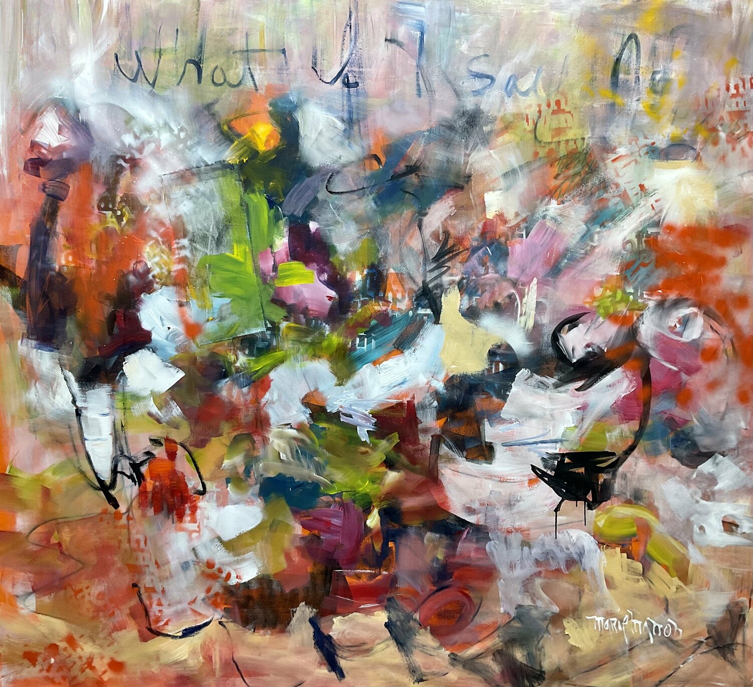 What if I say No - DeKooning style Marie Manon Corbeil Originalgemälde zu verkaufen