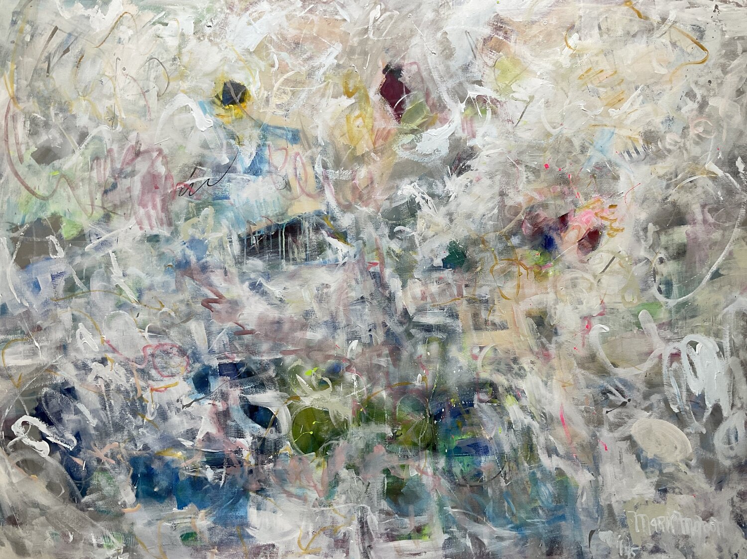 Explosion of colours under a Winter Storm Marie Manon Corbeil Originalgemälde zu verkaufen