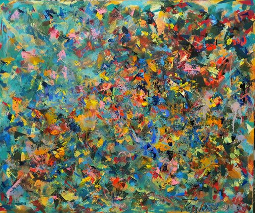 Indian summer.  Abstract  - XXL LARGE, ABSTRACT ART – EXPRESSIONS OF RELAXING AND LIGHT. Abstract artwork by karibou di Karibou, Pittura in vendita su Singulart