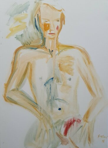 MALE NUDE. Metamorphosis mit Penis. von Karibou, Malerei kaufen auf Singulart
