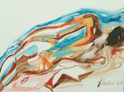 Desire for warmth désir de chaleur. Urlaub am Meer. Summertime by karibou di Karibou, Pittura in vendita su Singulart