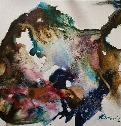 Orchidée. Herbstliche Stimmung Abstract di Karibou, Pittura in vendita su Singulart
