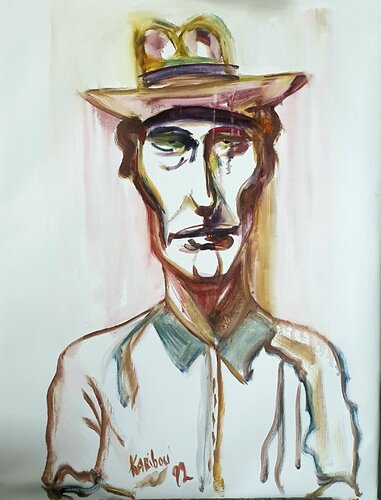 A portrait of  William seward burroughs  US weiter celebrities by karibou von Karibou, Malerei kaufen auf Singulart