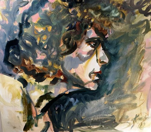 Portrait eines Menschen semi abstract von Karibou, Malerei kaufen auf Singulart