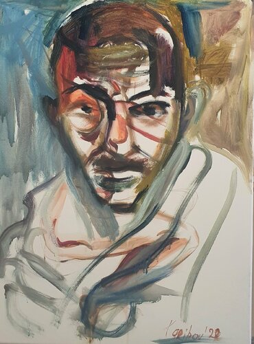 Mohandas Gandhi. Peace art by Karibou, Painting for Sale on Singulart