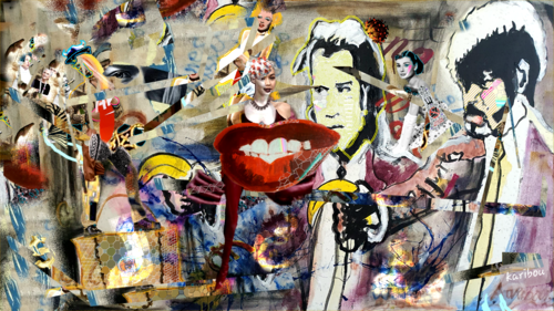 Pop art. American fashion Gala. Another dimension à la BANKSY street art von Karibou, Druck kaufen auf Singulart