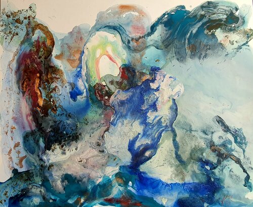 Urlaub für die Seele. Sonnenschein. In Manier von Gerhard Richter di Karibou, Pittura in vendita su Singulart