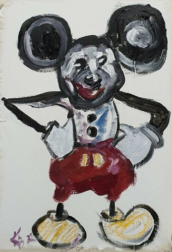 Mickey Mouse boxes. Love. Peace. Мир. Pop art by karibou von Karibou, Malerei kaufen auf Singulart