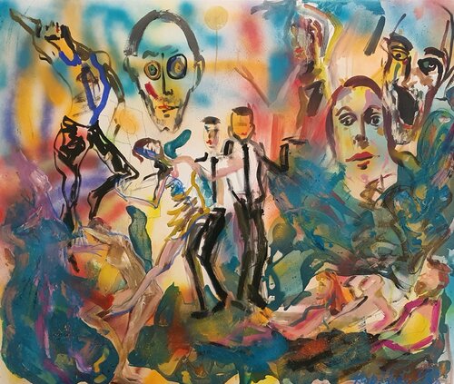 Theatre dreams. Daniil Charms. di Karibou, Pittura in vendita su Singulart