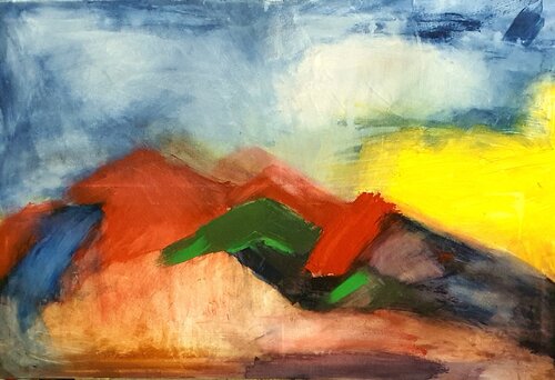 Autumn colours. Indian summer inspired by Mark Rothko de Karibou, Pintura a la venta en Singulart
