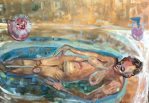 With a erotical duck in the manner of Pierre Bonnard Karibou