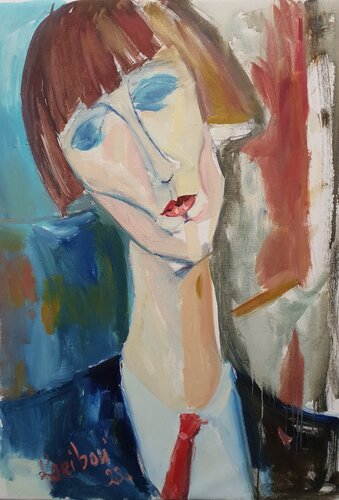 Modigliani semi abstract di Karibou, Pittura in vendita su Singulart