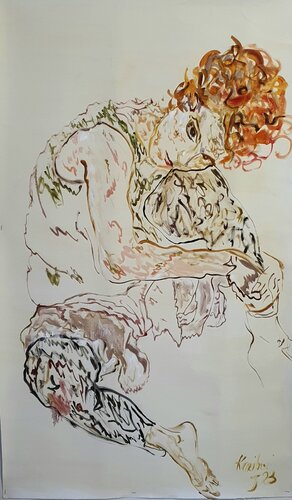 Leichtigkeit des Seins nach Egon Schiele di Karibou, Pittura in vendita su Singulart