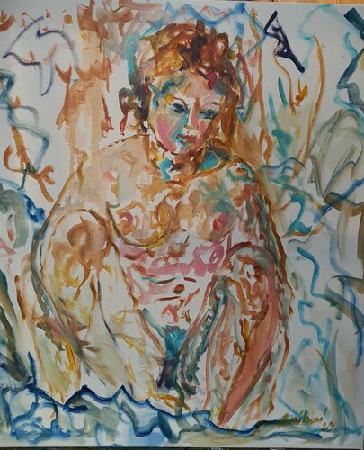 Das Mädchen. Leichtigkeit des Seins. by Karibou, Painting for Sale on Singulart