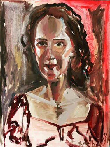Portrait of an young WOMAN. Retro. di Karibou, Pittura in vendita su Singulart
