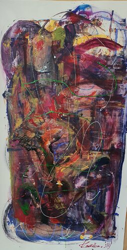 Indian summer. Abstract van Karibou, Schilderij te koop op Singulart