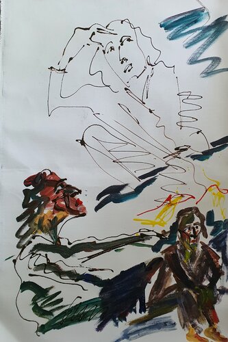 Mysterium eines Mannes iii. Deeply human par Karibou, Dessin en vente sur Singulart