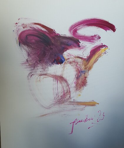 Minimalistisches abstraktes Tierchen di Karibou, Pittura in vendita su Singulart