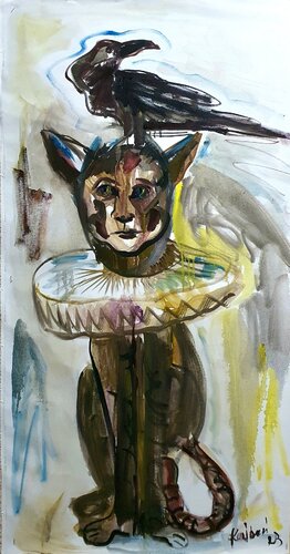 Katze und Rabe. Cosplay di Karibou, Pittura in vendita su Singulart