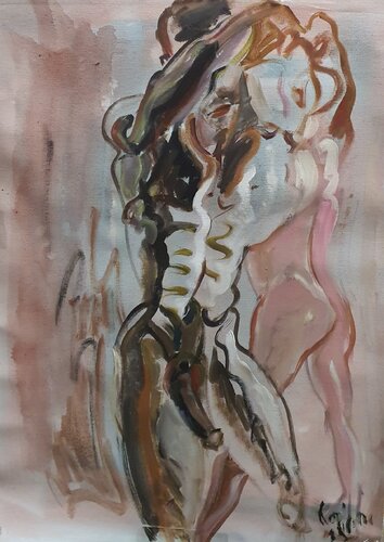 A COUPLE dancing. Dream von Karibou, Malerei kaufen auf Singulart