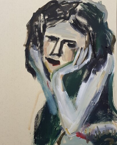 Portrait of a WOMAN. di Karibou, Pittura in vendita su Singulart
