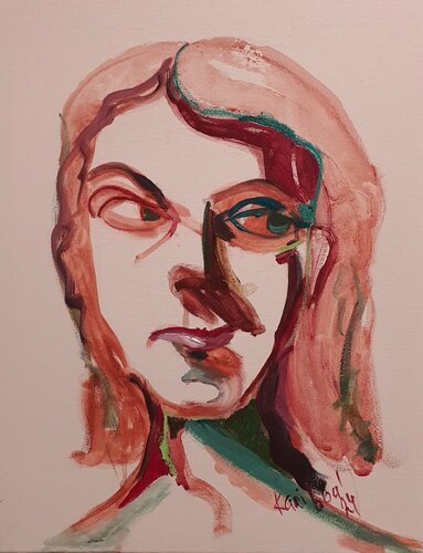 Coup de cœur. Portrait of a WOMAN. von Karibou, Malerei kaufen auf Singulart