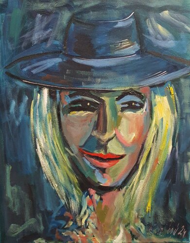 Blue portrait di Karibou, Pittura in vendita su Singulart