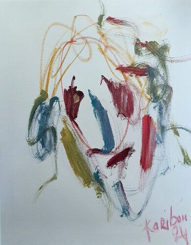 Portrait eines Geistes semi abstract von Karibou, Malerei kaufen auf Singulart