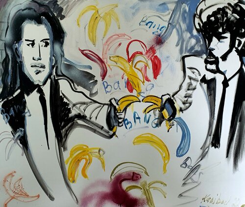 Bang bang. John Travolta. Misirlou. Pulp fiction. by Karibou, Painting for Sale on Singulart
