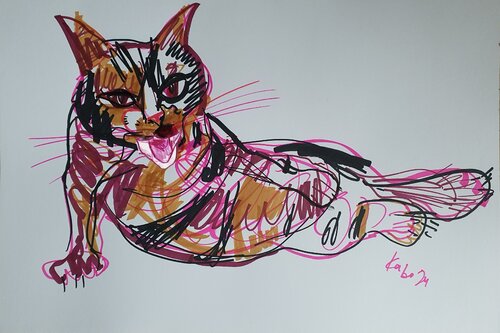 🐱 Katze ironisch di Karibou, Disegno in vendita su Singulart