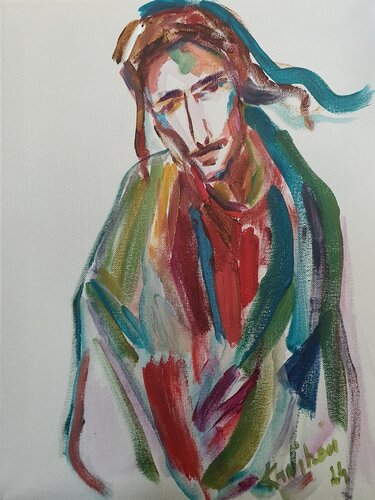 Jesus at gethsemane garden di Karibou, Pittura in vendita su Singulart