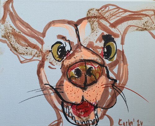 Hund lächelt. Pets par Karibou, Peinture en vente sur Singulart