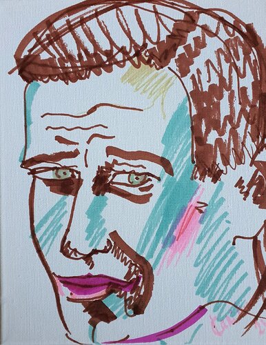 Portrait of a MAN. Brother of Navalny par Karibou, Peinture en vente sur Singulart