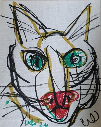 🐱 Katze 2 van Karibou, Schilderij te koop op Singulart
