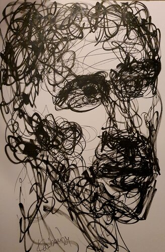 Portrait eines Mannes. Deeply human. par Karibou, Dessin en vente sur Singulart