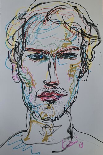 Portrait eines russischen Mannes by Karibou, Drawing for Sale on Singulart
