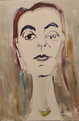 Portrait of a WOMAN Auf silbernen Hintergrund.  Silver von Karibou, Malerei kaufen auf Singulart
