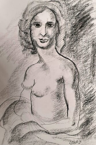 Monna Vanna. Nude Mona Lisa by Salai par Karibou, Dessin en vente sur Singulart