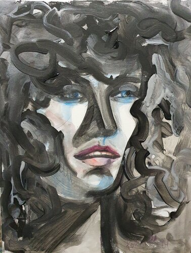 Black portrait. Androgynous di Karibou, Pittura in vendita su Singulart