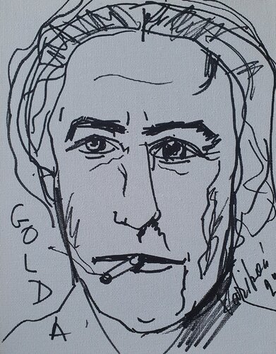 Hellen Mirren Golda Meir in Film "GOLDA" par Karibou, Dessin en vente sur Singulart
