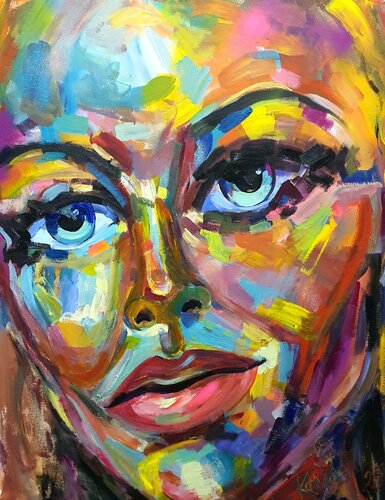 Coup de cœur. in the manner of David Hockney di Karibou, Pittura in vendita su Singulart