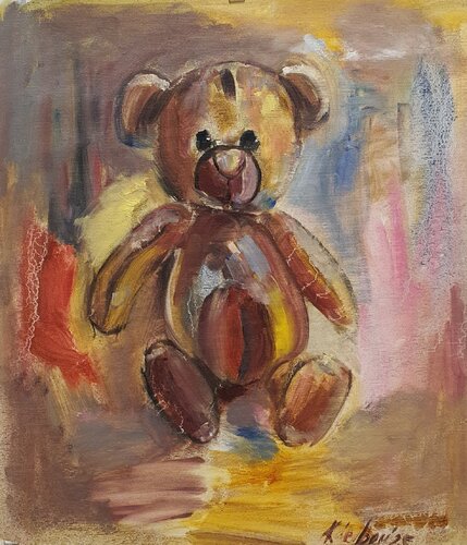 Teddy bear plüschig🧸 van Karibou, Schilderij te koop op Singulart