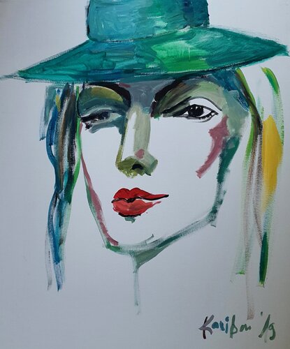 Blue portrait. Androgynous von Karibou, Malerei kaufen auf Singulart