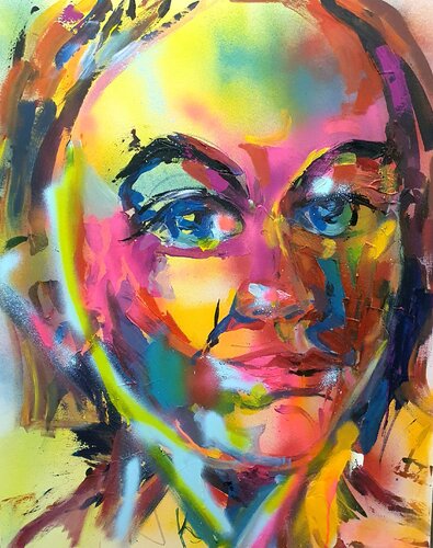 Coup de cœur. in the manner of David Hockney van Karibou, Schilderij te koop op Singulart