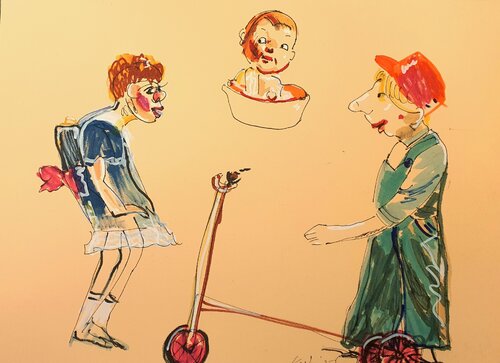 Dreierlei Epidermis. Zeichnung von Karibou, Malerei kaufen auf Singulart