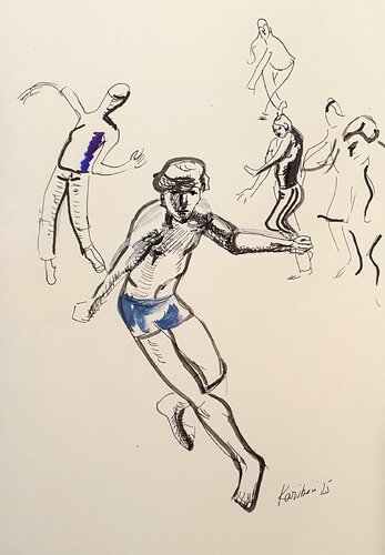Dancers . Drawing von Karibou, Malerei kaufen auf Singulart