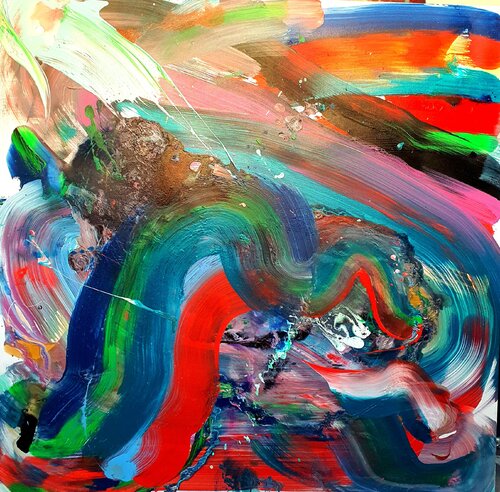 Diving into the rainbow par Karibou, Peinture en vente sur Singulart