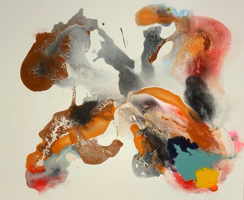 An abstract  fantasy sun world di Karibou, Pittura in vendita su Singulart