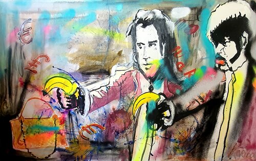 Bang bang. John Travolta. Misirlou. Pulp fiction. by Karibou, Painting for Sale on Singulart